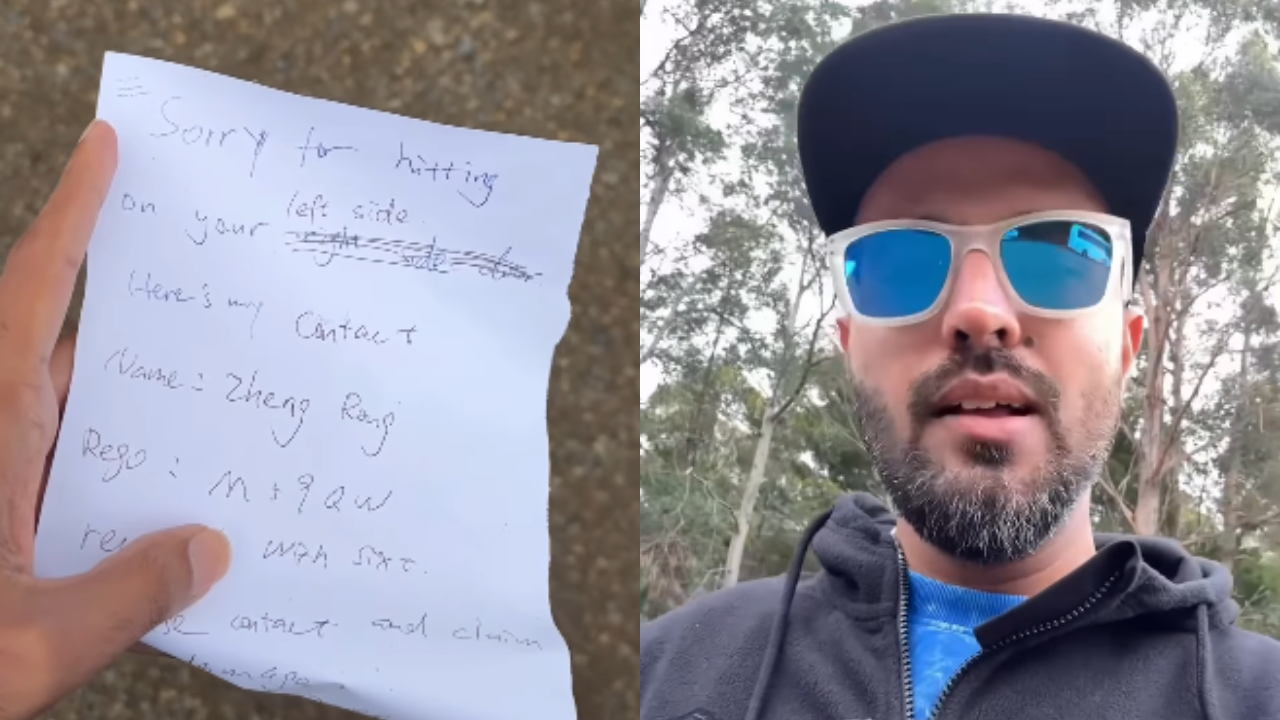 ‘Sorry for hitting’: Indian travel vlogger in Australia shares note after minor car park accident, sparks