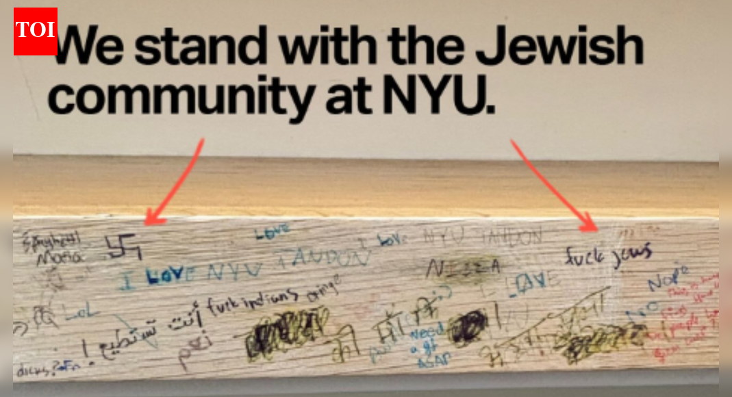 ‘Alarming’: Antisemitic, anti-Indian graffiti found inside NYU library; probe under way