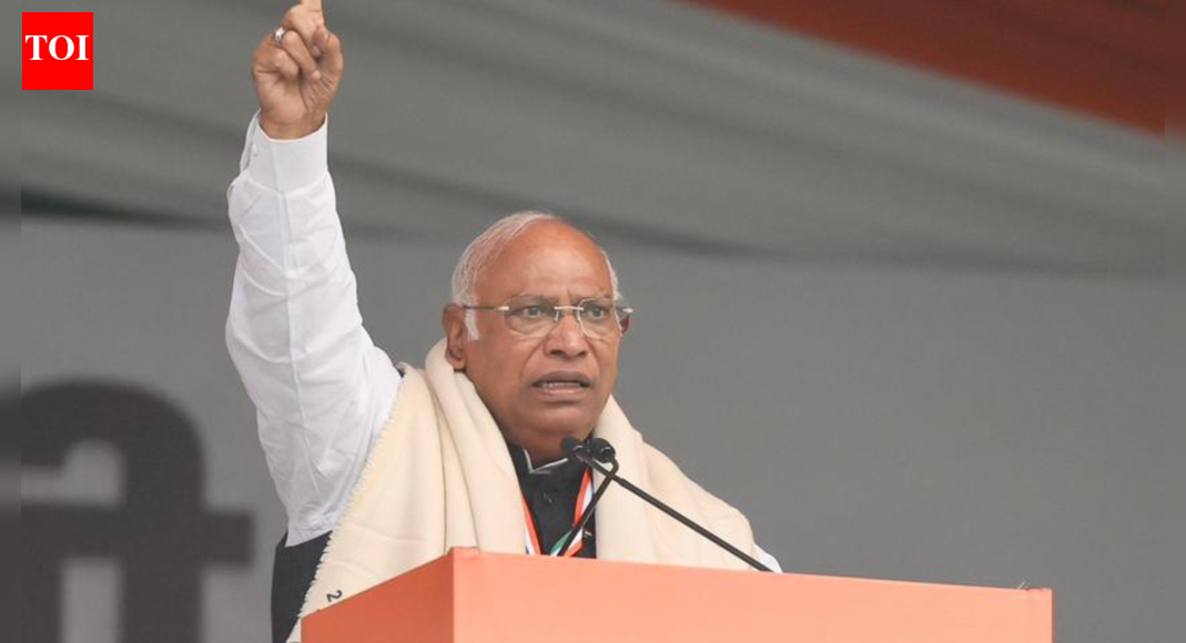 'Didn't go for son's operation': Kharge addresses Congress mega rally to 'save 140 crore people'; calls BJP 'gaddar'