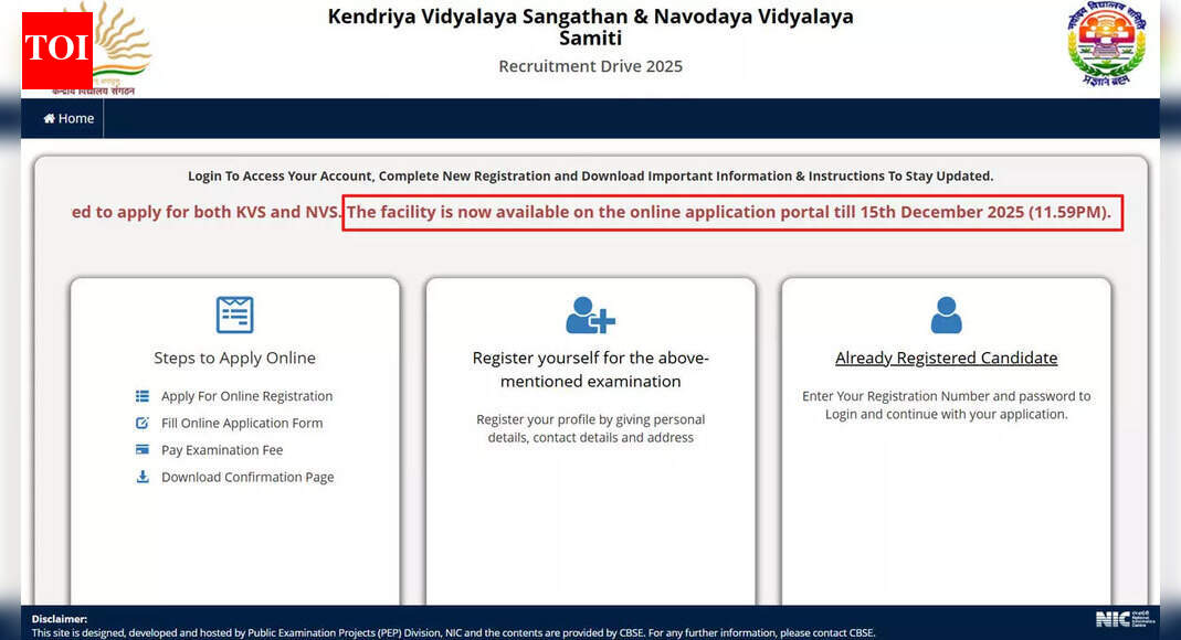 KVS NVS teaching & non-teaching correction form 2025 closes today: Edit your application at cbse.gov.in