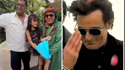  Veteran actor Ranjeet grooves on Akshaye Khanna's 'FA9LA' at granddaughter's birthday - Watch