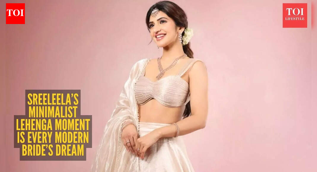 Sreeleela said no to heavy bling and yes to this minimalist bridal lehenga moment