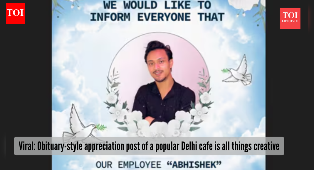 “Rest in promotion”: Delhi cafe’s obituary-style employee award leaves internet confused