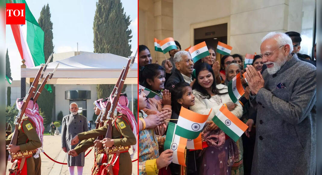 PM Modi Arrives In Jordan, Receives Warm Welcome By Indian Diaspora In Amman