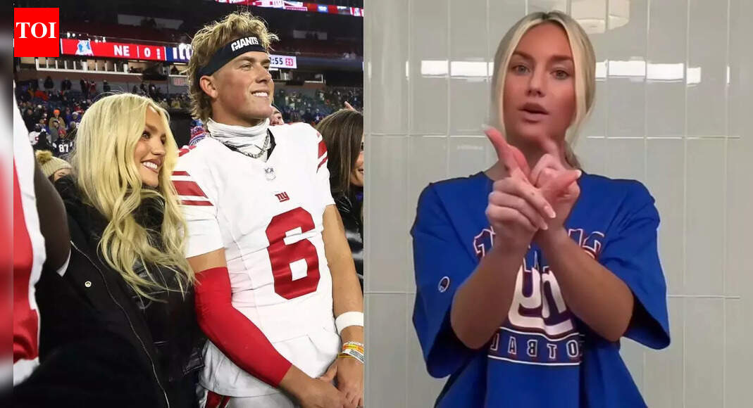Jaxson Dart’s alleged romance exposed as Marissa Ayers shows off his New York apartment in Giants tee