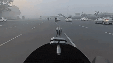 Gurgaon: Overspeeding bike attempts risky overtake, crashes into cab - video