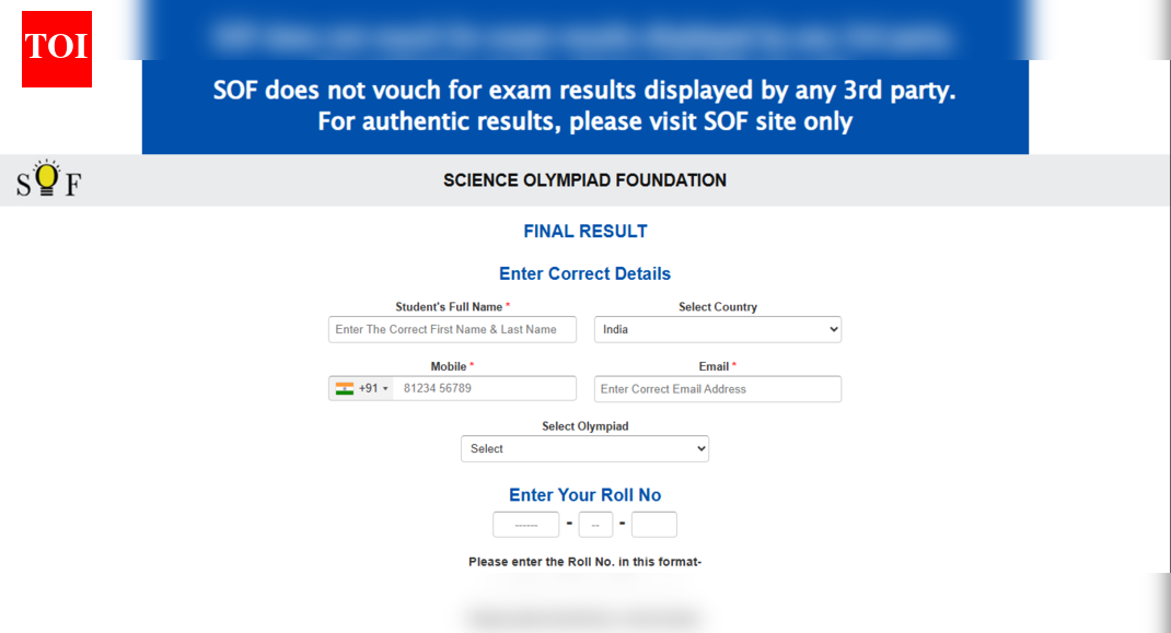 SOF ICO result 2025-26 released at sofworld.org: Check direct link to download here