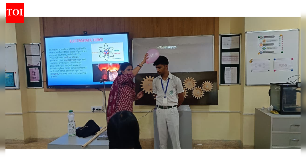 Students conduct science session for underprivileged children