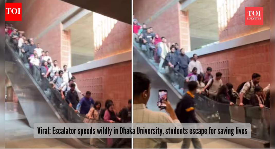 ‘Stairway to heaven’: BRAC University students panic as escalator suddenly speeds up; video goes viral
