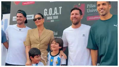 Lionel Messi adds Kareena Kapoor Khan with sons Taimur and Jeh to his India tour video; tells fans 'We'll be back to visit'