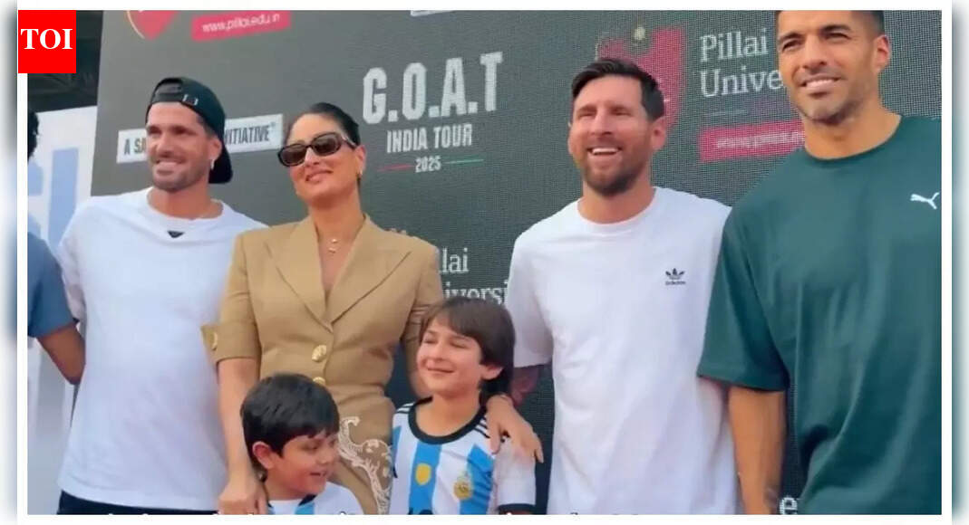 Lionel Messi adds Kareena Kapoor Khan with sons Taimur and Jeh to his India tour video; tells fans 'We'll be back to visit'