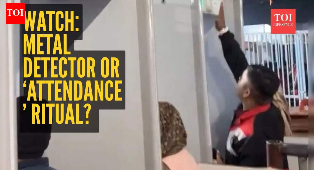 Watch: Metal detector or ‘attendance’ ritual? Temple video goes viral for a hilarious reason