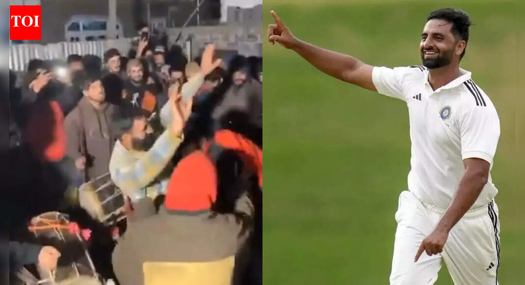 Watch: Dhols, dances & tears of joy — Baramulla erupts after Auqib Nabi’s IPL deal