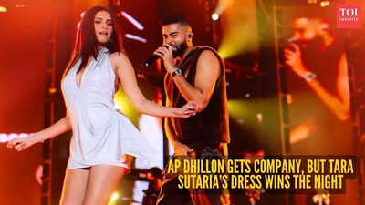 Tara Sutaria joins AP Dhillon on stage, but her pretty little dress becomes the ultimate headliner