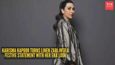 Karisma Kapoor’s black-and-silver dress proves linen zari is the new festive flex