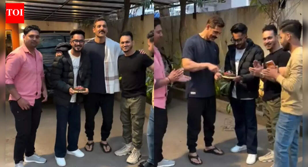 John Abraham turns 53; cuts cake and celebrates with paparazzi - Watch