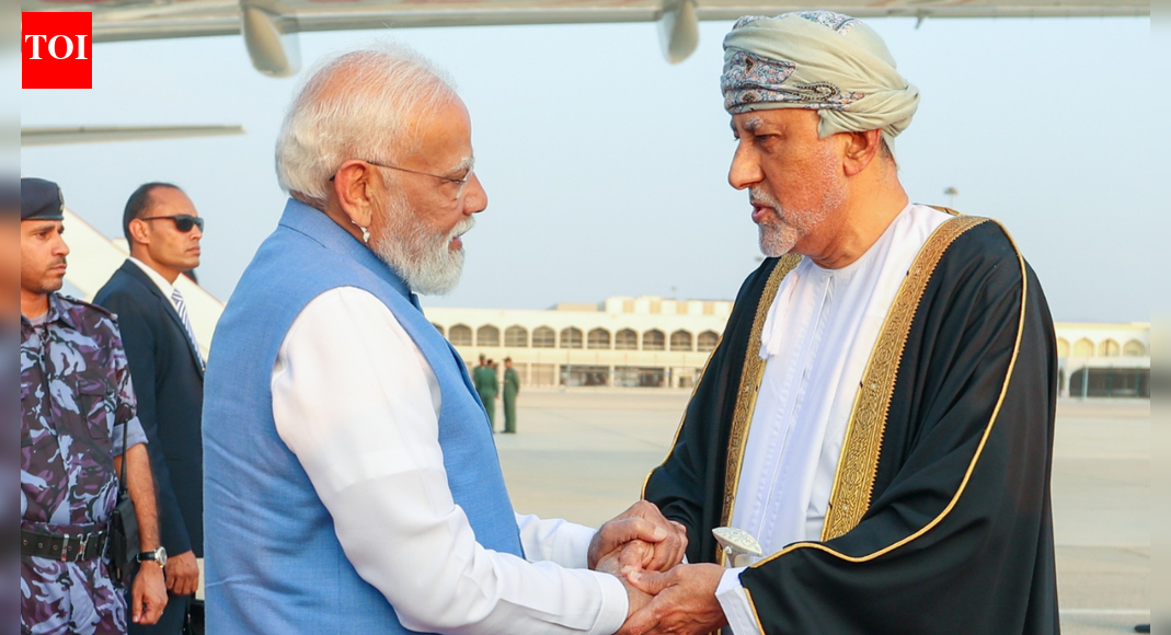 PM Modi arrives in Muscat: Received by Oman dy PM at airpost; meets Indian diaspora