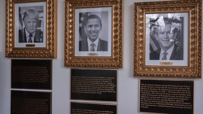 Portraits of US Presidents at White House: Donald Trump adds plaques; mocks Biden, Obama