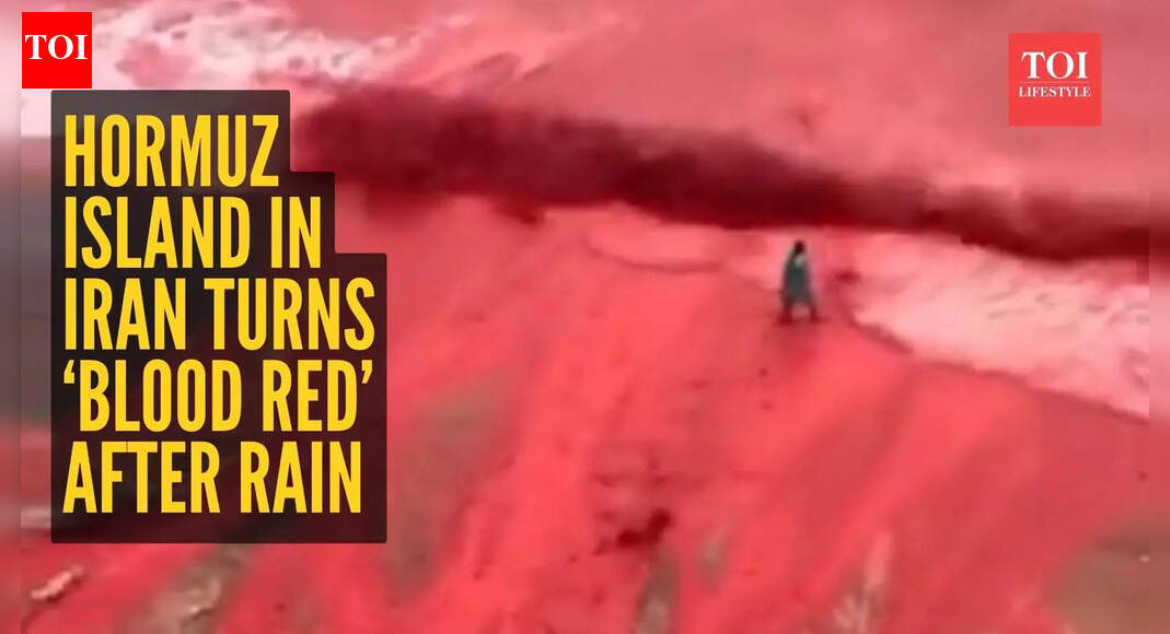 Hormuz Island in Iran turns ‘blood red’ after rain, here’s the shocking reason behind it