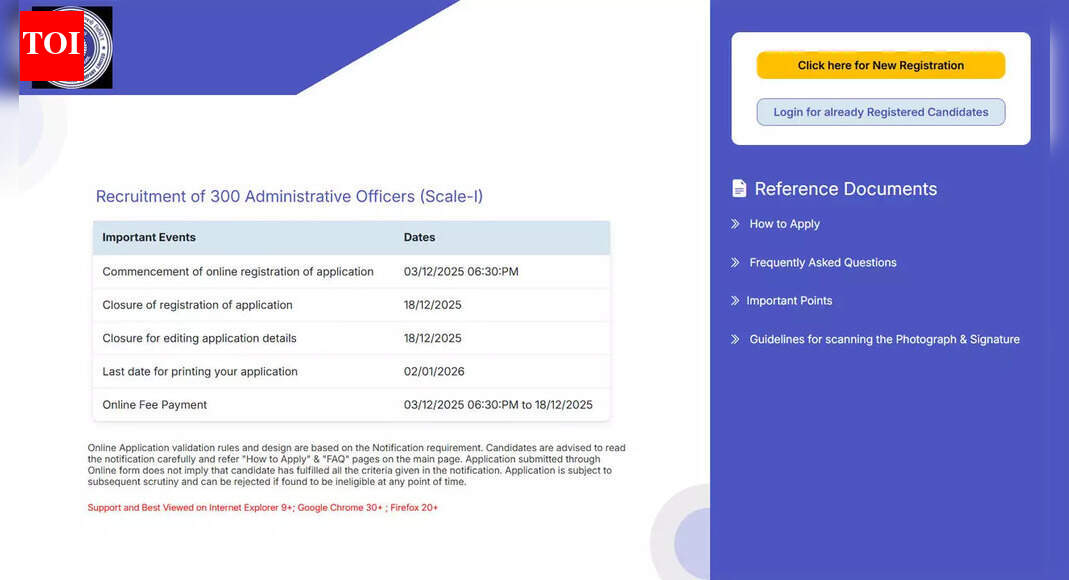OICL AO recruitment 2025: Last date to apply online for 300 administrative officer posts