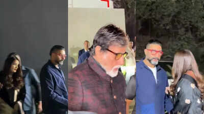 Aishwarya Rai Bachchan stuns in black as she arrives with Abhishek Bachchan, Amitabh Bachchan for Aaradhya Bachchan's school annual day, with mom Vrinda Rai; his gesture WINS hearts