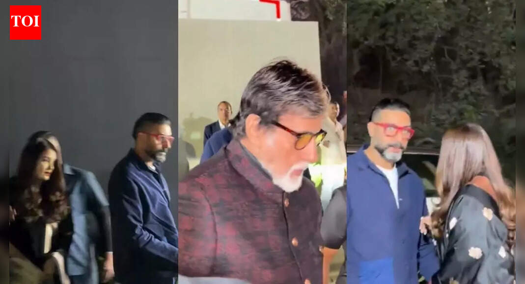 Aishwarya Rai Bachchan stuns as she arrives with Abhishek, Big B for Aaradhya's school event