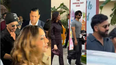 Shah Rukh Khan with Gauri, Suhana arrive for Abram's annual day, Shahid Kapoor, Mira Rajput, Rohit Sharma arrive for school annual day of their children