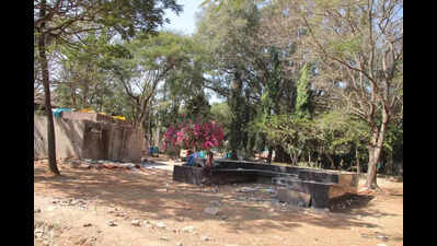 Development work at Chitaguppi Park progresses at a sluggish pace