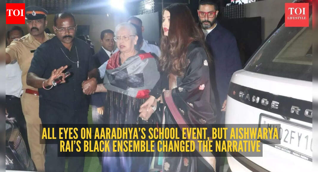 The Bachchan clan stepped out together after ages for Aaradhya’s school event, but Aishwarya Rai’s all-black ethnic look made all the noise