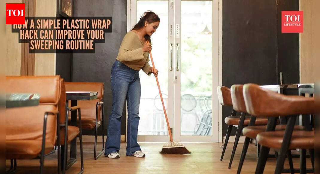How a simple plastic wrap hack can improve your sweeping routine