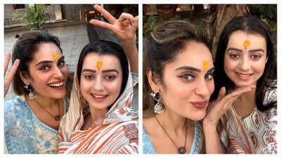Bigg Boss 18 fame Shrutika Arjun and Chahat Pandey offer prayers at Shirdi Sai Baba temple; take a look at pics
