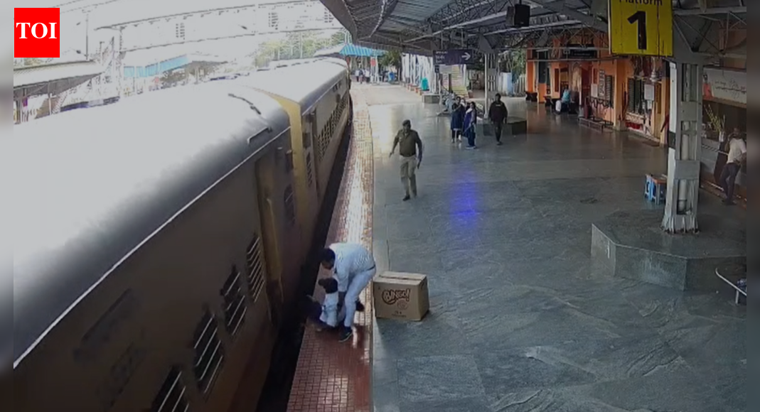 'Warned him': Karnataka station master rescues passenger who slipped while boarding moving train; escapes unhurt