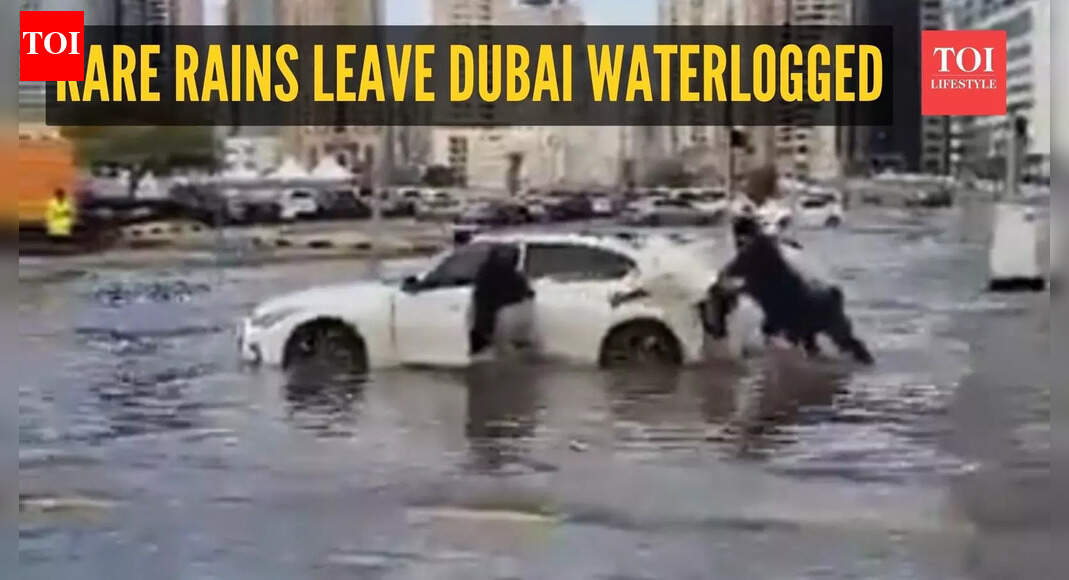 Rare rains leave Dubai waterlogged: Viral clips show streets flooded after heavy rains