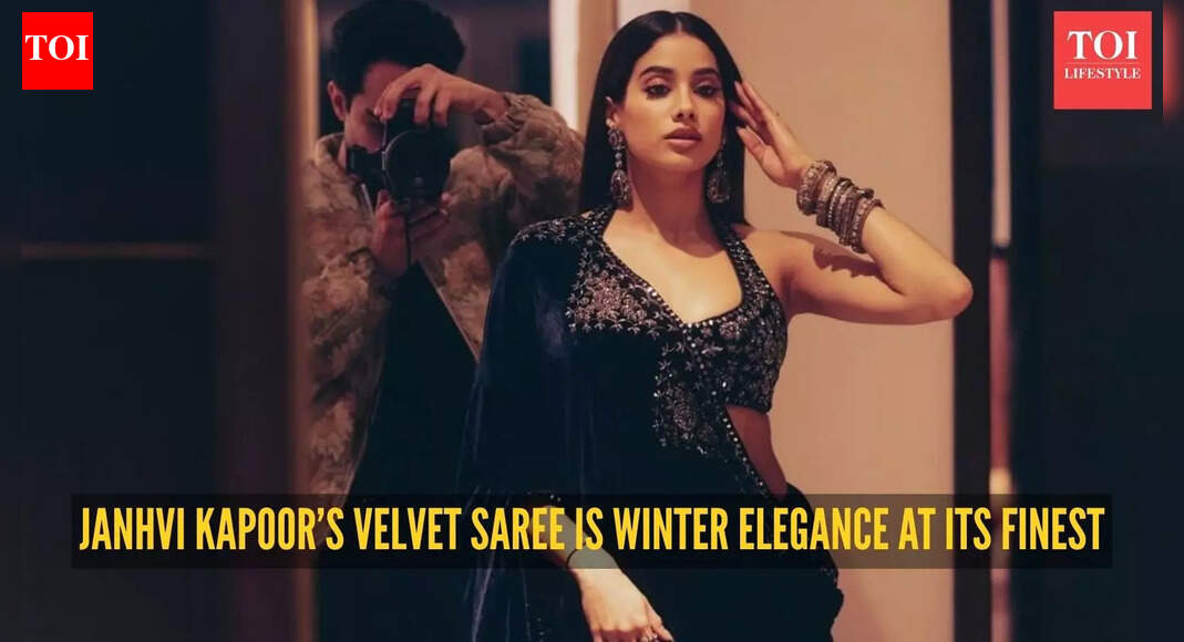 Janhvi Kapoor’s velvet saree signals the return of timeless winter glam