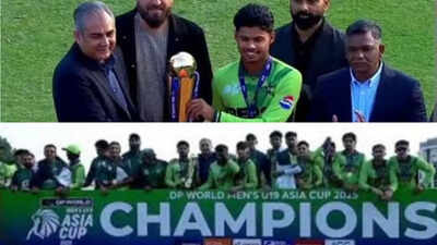  PCB chief Mohsin Naqvi presents trophy to U19 Asia Cup champions - Watch