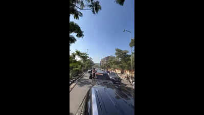 Celebratory stunts cost ABVP supporters dear; 3 SUVs seized