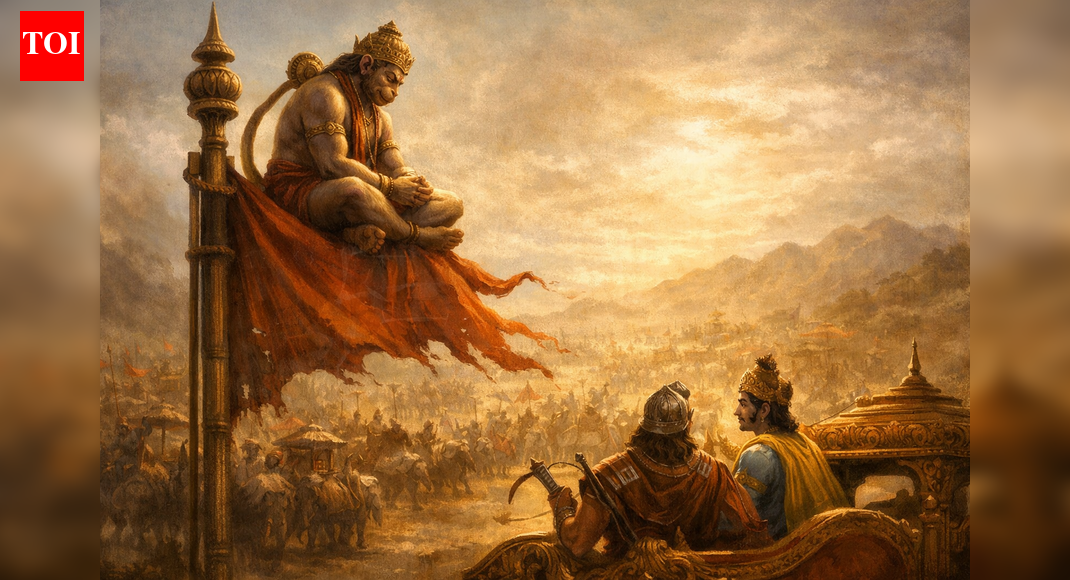 How did Hanuman listen to the Bhagavad Gita when Krishna was narrating it to Arjuna during Mahabharata