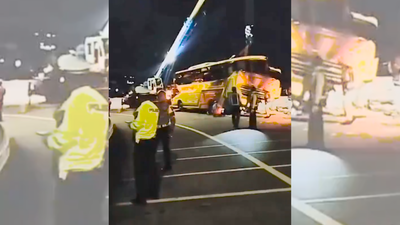  Driver loses control, hits barrier; 15 killed