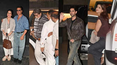 Amitabh Bachchan, Akshay Kumar, Navya Nanda attend special screening of Agastya Nanda, Simar Bhatia's 'Ikkis' which happens to be Dharmendra's last film - PICS inside