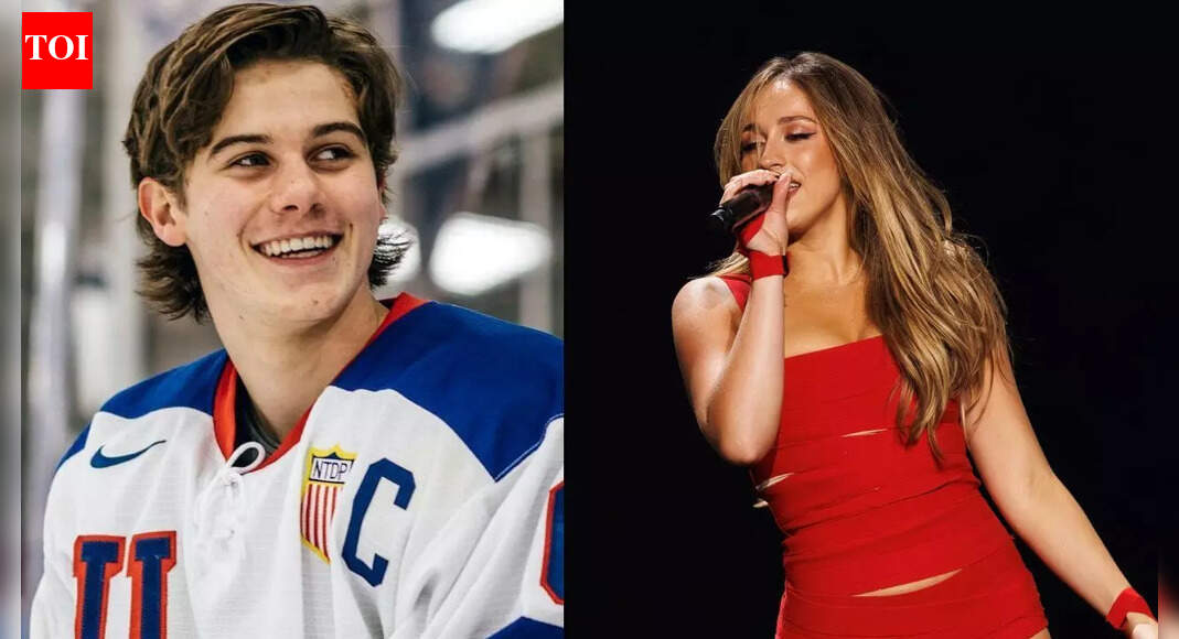 Pop star Tate McRae sparks fresh Jack Hughes romance speculation with surprise appearance during Devils star’s return