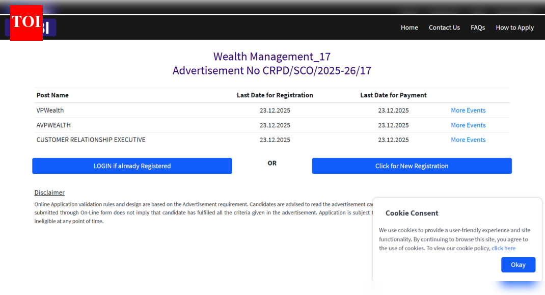 SBI SO registration window 2025 will close today: Check direct link to apply here