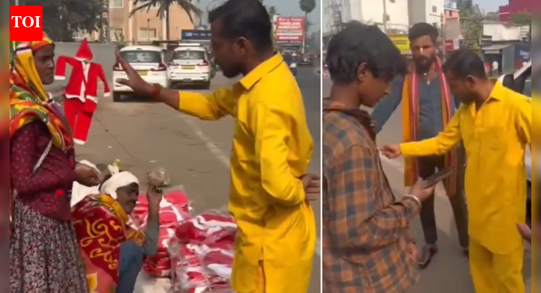 'Yeh Hindu rashtra hai': Santa hat sellers on road harassed in Odisha — watch