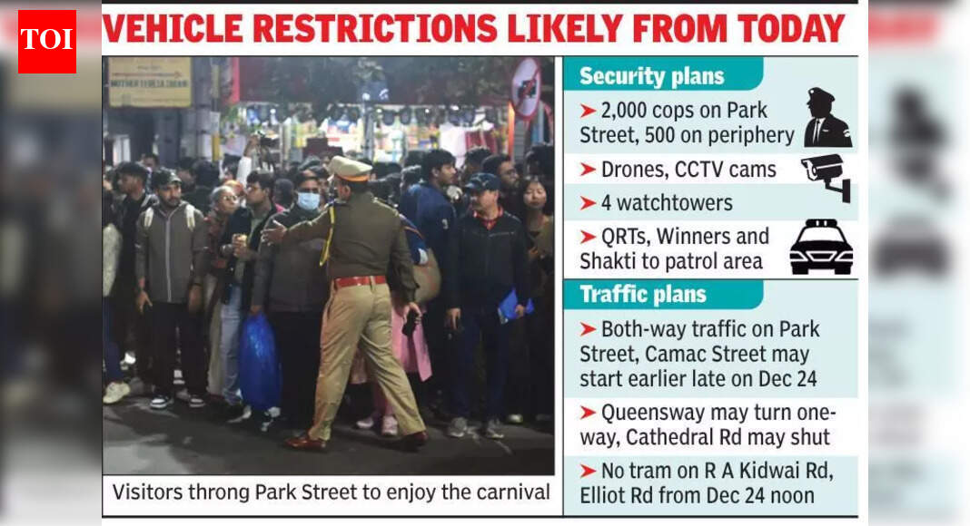 Control rooms on 2 watchtowers, 2,500 cops to keep eye on Park St | Kolkata News