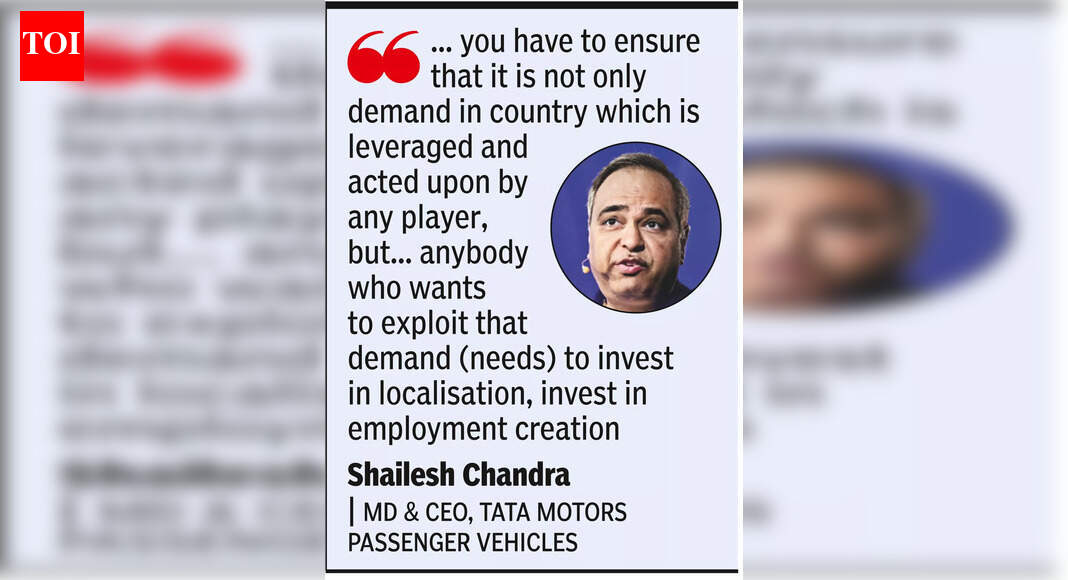 'Foreign EV cos must create jobs,' says Tata Motors