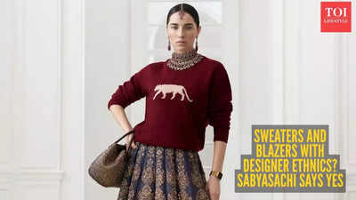 Styling sweaters and blazers with lehenga is officially cool? Sabyasachi approves