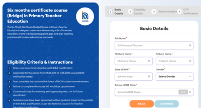 NIOS extends registration deadline for 6-month bridge course in Primary Teacher Education: Check direct link to apply here