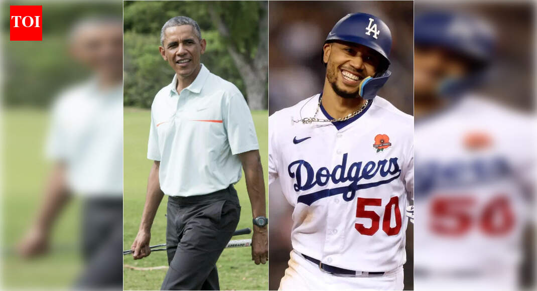 Mookie Betts shares a rare off field moment during a private golf round with former US President Barack Obama