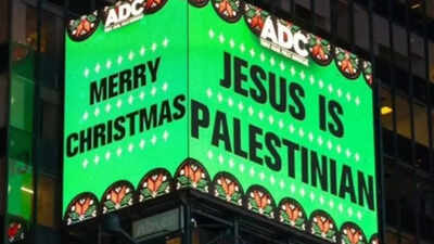 ‘Jesus is Palestinian’ message on Times Square billboard triggers reactions online and among tourists