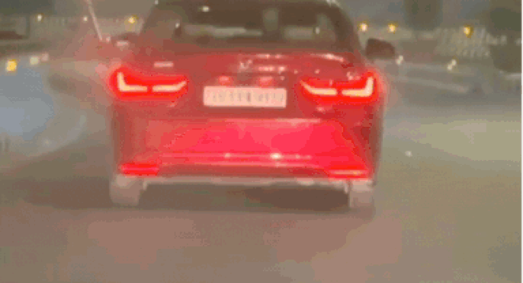 Viral video shows man bursting firecrackers from moving car on Hyderabad expressway