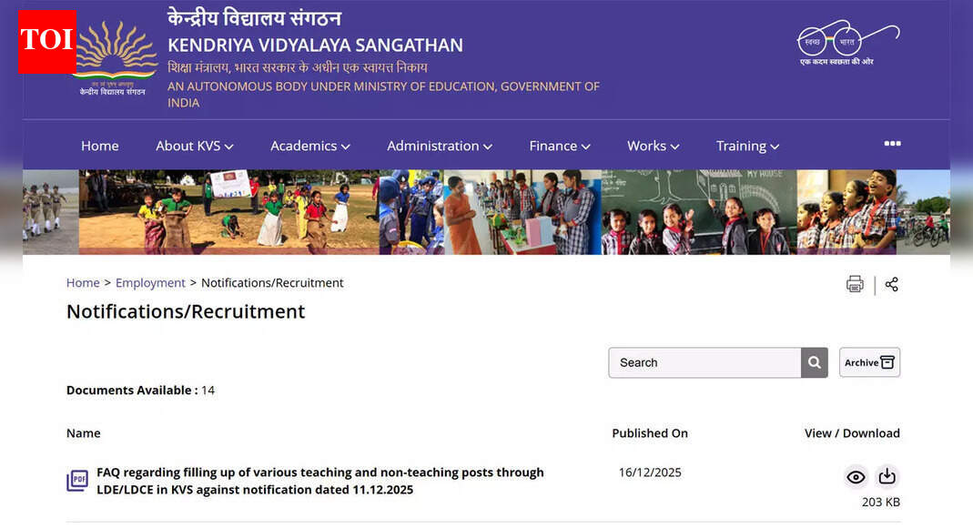 KVS LDE/LDCE Recruitment 2025: Last date to apply today for 2499 teaching posts; apply here